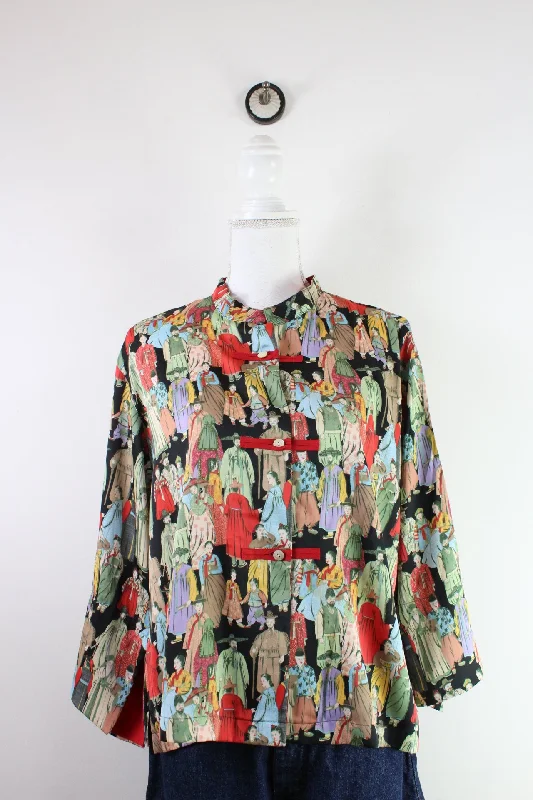 Vintage Natori Blouse (M) Satin Drape Blouse