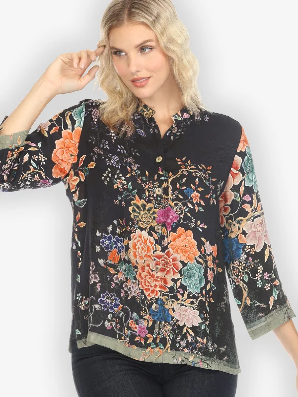 Queenly Radiant Charm in Coral Silk Blouse Subtle Shimmer Blouse