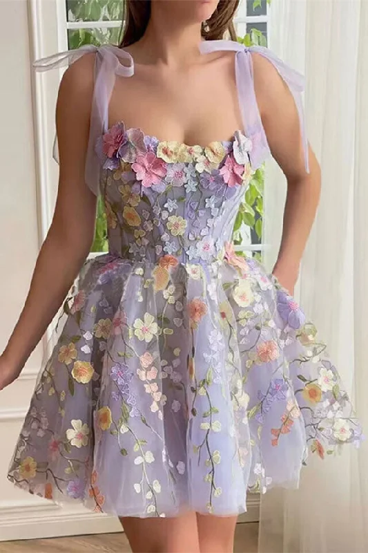 storexq Floral Embroidery Sweet Tie Shoulder Tulle Mini Dress Fashionable Pleated Mini Dress storexq Floral Embroidery Sweet Tie Shoulder Tulle Mini Dress Fashionable Pleated Mini Dress