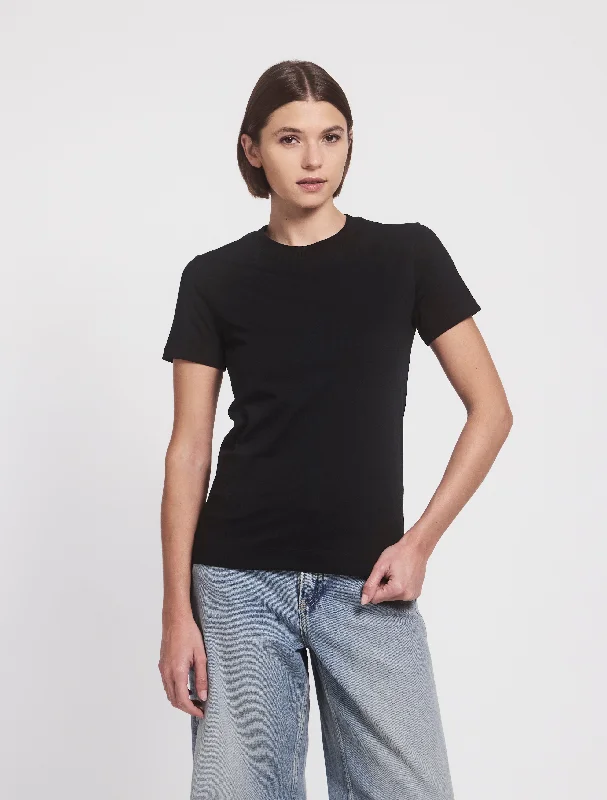 Drew Classic Cotton T-Shirt in Black-- Chenille Blend Fleece Blend Nylon Blend