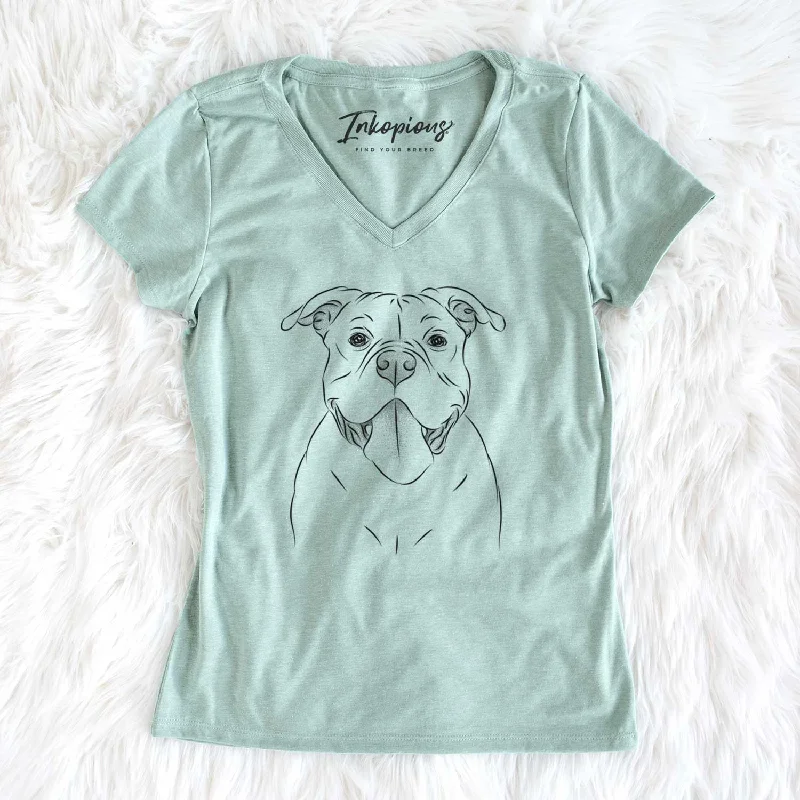 Bare Nacho the American Bully - Women's V-neck Shirt -- Basic T-Shirt Crew Neck Short Sleeve Bare Nacho the American Bully - Women's V-neck Shirt -- Basic T-Shirt Crew Neck Short Sleeve