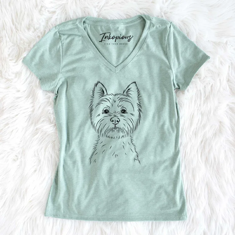 Bare Murphy the West Highland Terrier - Women's V-neck Shirt-- Boxy Fit Fitted Loose Bare Murphy the West Highland Terrier - Women's V-neck Shirt-- Boxy Fit Fitted Loose