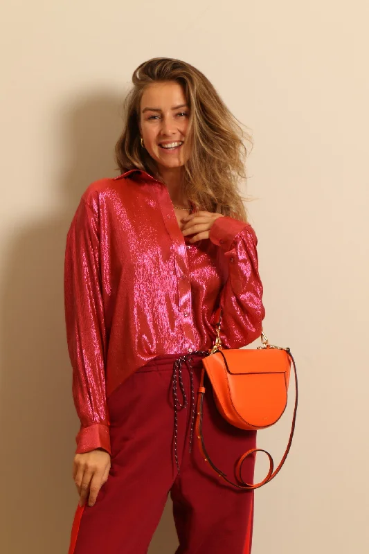 Indress - blouse - ZIGGY - INDIAN PINK Chic Ruffle Blouse