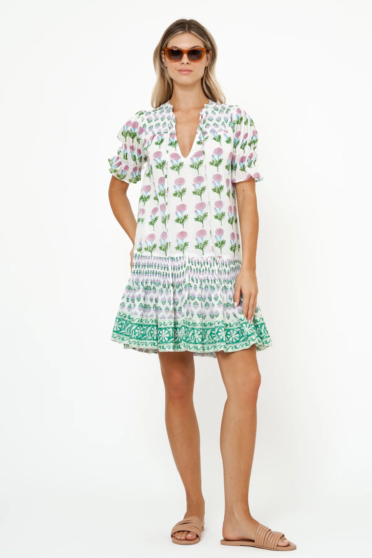 Bloom Lilac Smocked Drop Mini Dress Cozy Jersey Mini Dress