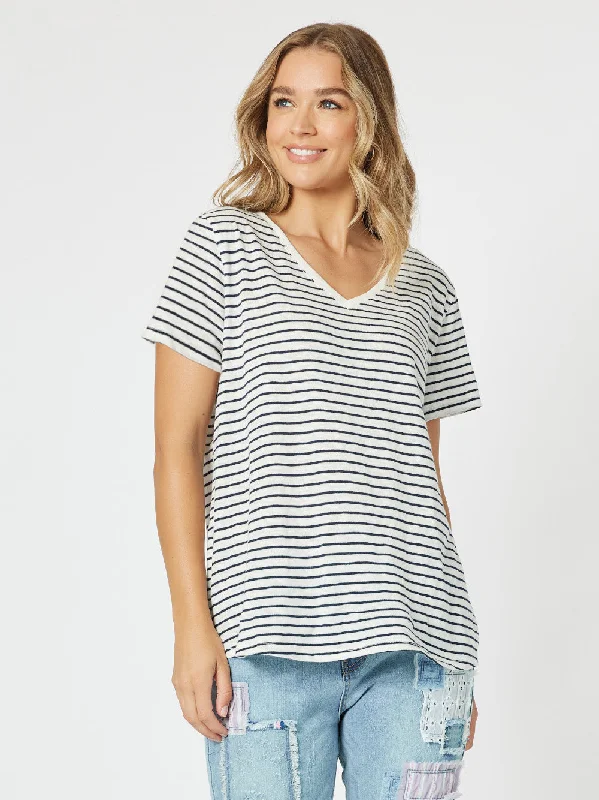 Scout Cotton Stripe T-shirt - Marine/White-- Chenille Blend Fleece Blend Nylon Blend Scout Cotton Stripe T-shirt - Marine/White-- Chenille Blend Fleece Blend Nylon Blend