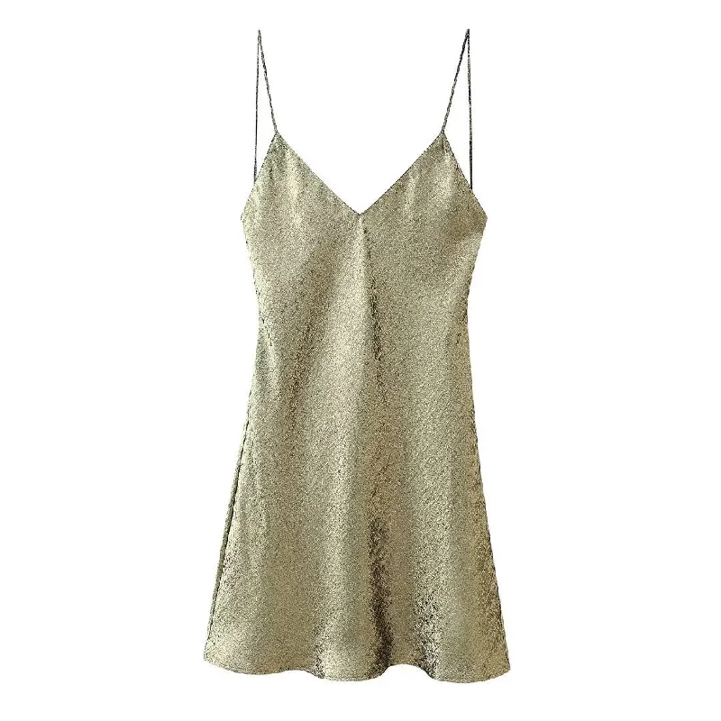 Tied Back Spaghetti Strap Mini Dress Comfortable Casual Mini Dress