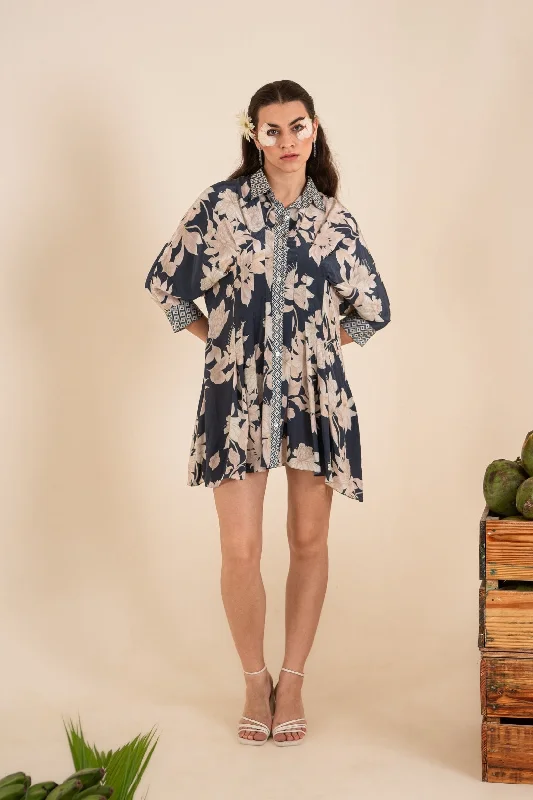 Mini Dress (SS - 155) Stylish Button-Down Mini Dress