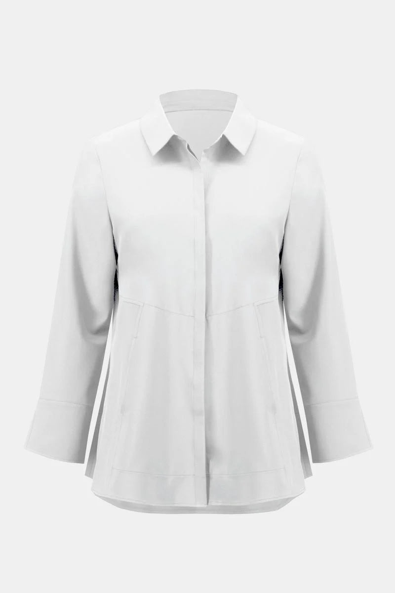 Women's Joseph Ribkoff | Woven Button Down Blouse | Optic White Chic Wrap Blouse