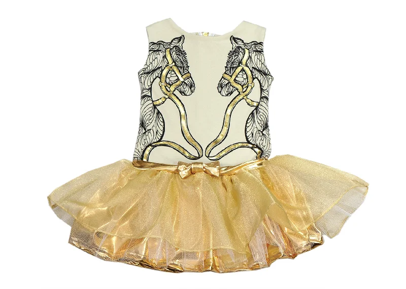 Karen Brost Party Dress | Vintage Cream Horse Tunics Lace romantic
