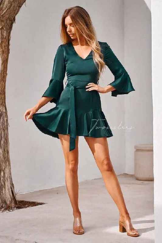 Constance Dress - Green Tunics Stylish elegant