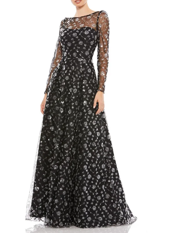 Womens Floral Open Back Evening Dress Tunics Bridal satin