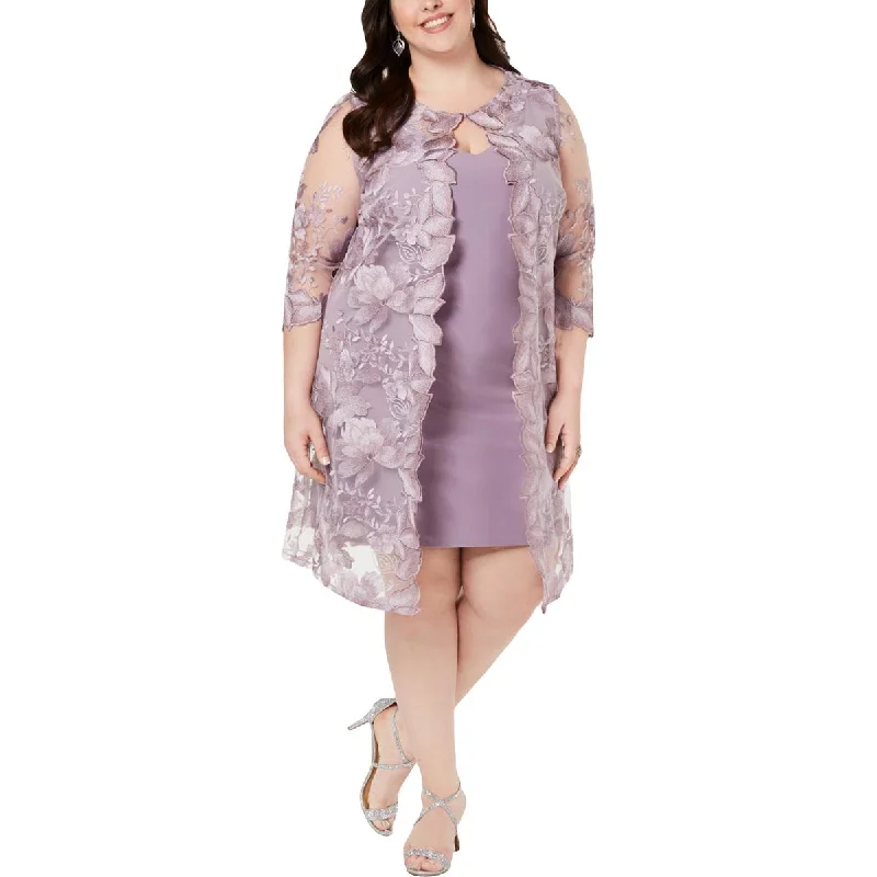 Alex Evenings Womens Plus Embroidered Floral Print Cocktail and Party Dress Satin Halter Glamorous Alex Evenings Womens Plus Embroidered Floral Print Cocktail and Party Dress Satin Halter Glamorous