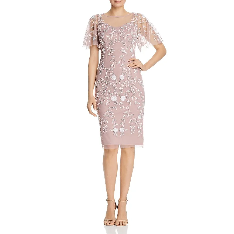 Adrianna Papell Womens Beaded Mesh Cocktail And Party Dress Tunics Favorite customer Adrianna Papell Womens Beaded Mesh Cocktail And Party Dress Tunics Favorite customer