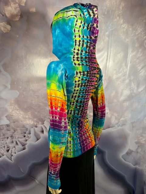 Medium Hometown REVERSE DYED Ladies Zip Hoodie #3 (Limited Run) Hoodie with Tie-Dye Psychedelic Retro Medium Hometown REVERSE DYED Ladies Zip Hoodie #3 (Limited Run) Hoodie with Tie-Dye Psychedelic Retro