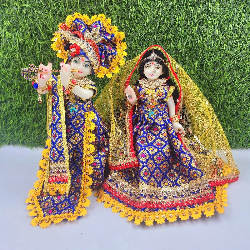 Beautiful Blue dress for Radha Krishna ji Tunics Print Colorful