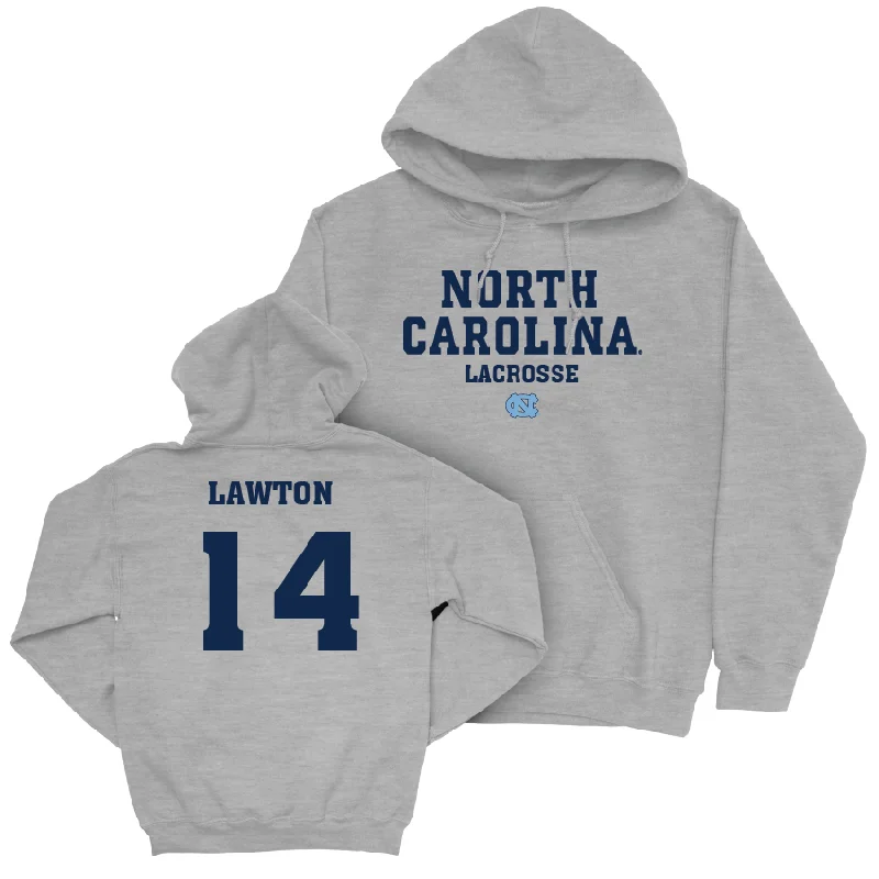 UNC Women's Lacrosse Sport Grey Staple Hoodie - Olivia Lawton Hoodie with Typography Text Message UNC Women's Lacrosse Sport Grey Staple Hoodie - Olivia Lawton Hoodie with Typography Text Message