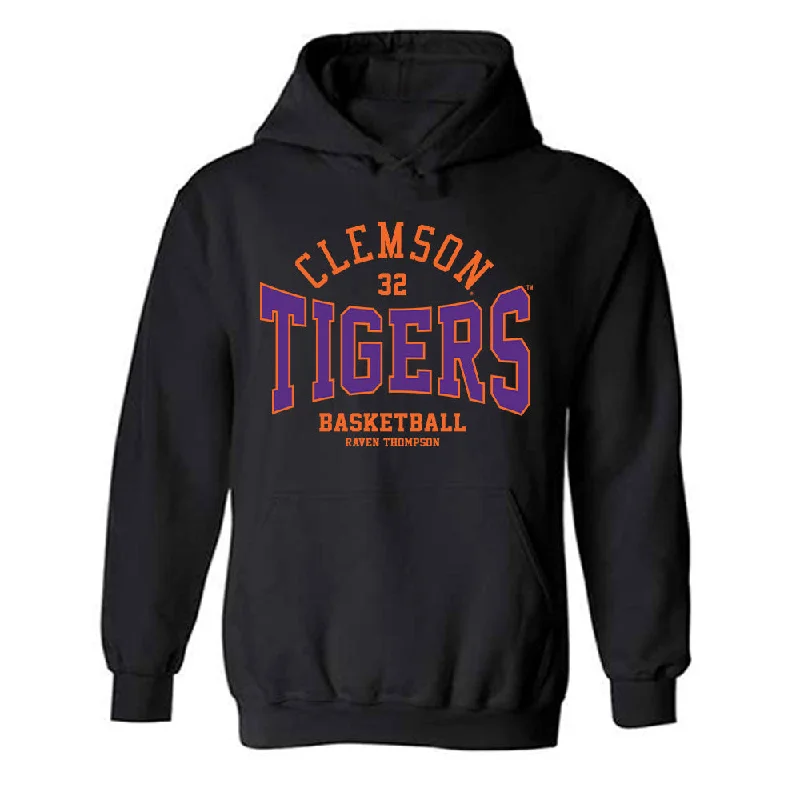 Clemson - NCAA Women's Basketball : Raven Thompson - Classic Fashion Shersey Hooded Sweatshirt Hoodie with Tied Waist Feminine Flattering Clemson - NCAA Women's Basketball : Raven Thompson - Classic Fashion Shersey Hooded Sweatshirt Hoodie with Tied Waist Feminine Flattering