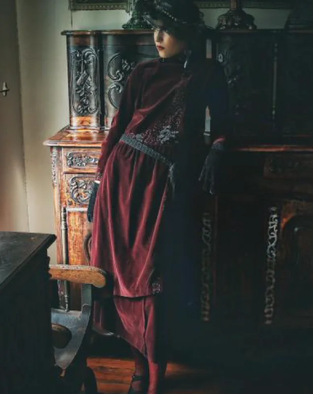 SOLD NEW LISTING La Belle Époque Velvet Dress Tiered Victorian Edwardian Tunics Velvet soft