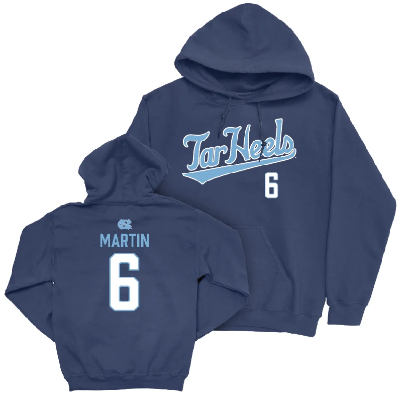 UNC Women's Lacrosse Navy Script Hoodie - Adair Martin Hoodie with Drawcord Adjustable Secure UNC Women's Lacrosse Navy Script Hoodie - Adair Martin Hoodie with Drawcord Adjustable Secure