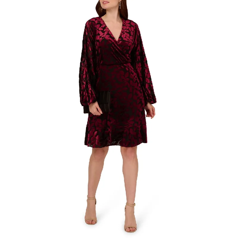Adrianna Papell Womens Velvet Burnout Cocktail And Party Dress Tunics Sale discount