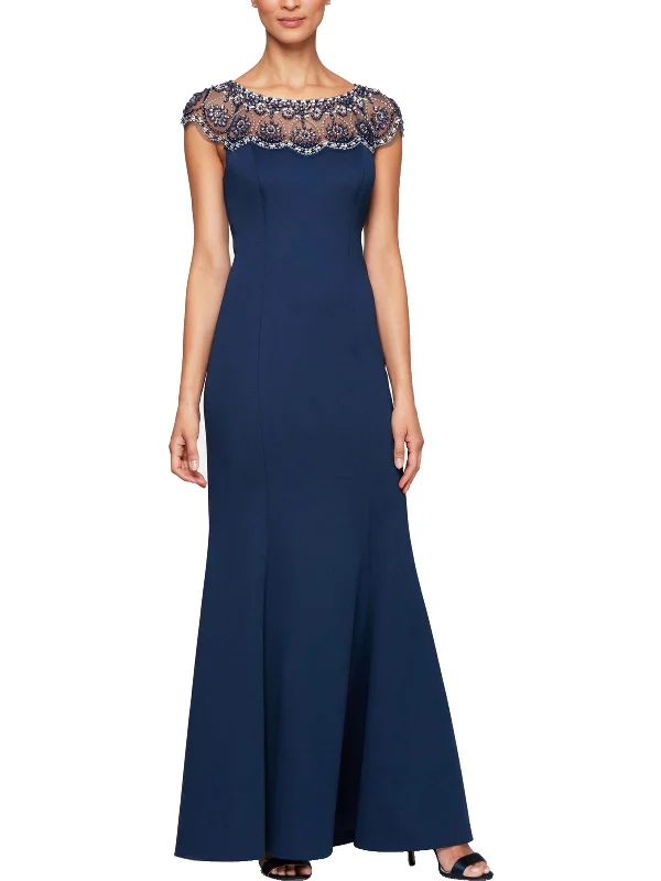 Womens Embellished Sleeveless Evening Dress Tunics Spring floral