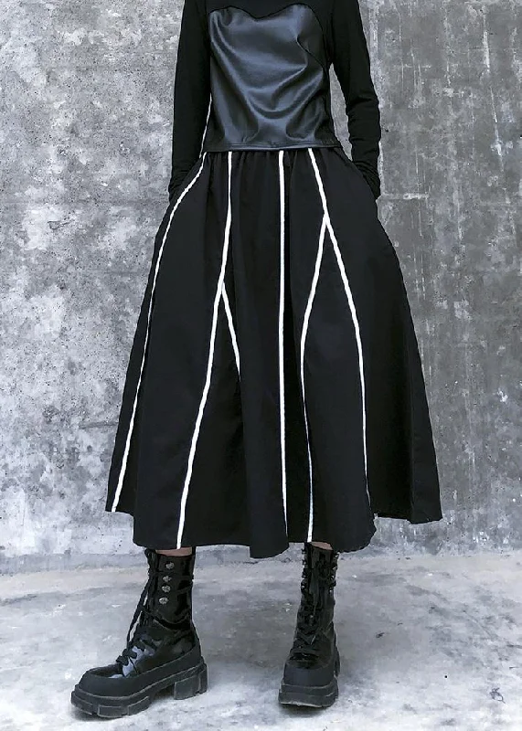 Beautiful high waist cotton asymmetric striped Long Shirts design black long Dresses Tunics New arrival Beautiful high waist cotton asymmetric striped Long Shirts design black long Dresses Tunics New arrival