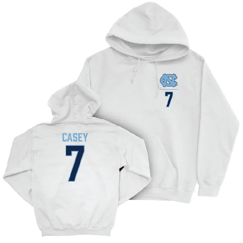 UNC Women's Lacrosse White Logo Hoodie - Reilly Casey Hoodie with Hem Contrast Bold Stylish UNC Women's Lacrosse White Logo Hoodie - Reilly Casey Hoodie with Hem Contrast Bold Stylish
