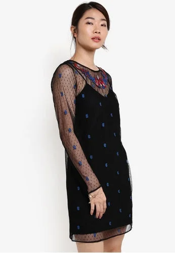 Black Party Dress 2 Tunics Floral girly