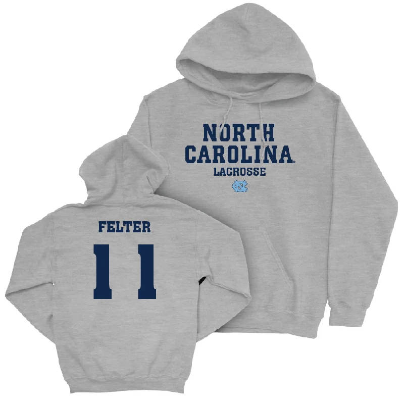 UNC Women's Lacrosse Sport Grey Staple Hoodie - Darcy Felter Hoodie with Applique Textured Unique UNC Women's Lacrosse Sport Grey Staple Hoodie - Darcy Felter Hoodie with Applique Textured Unique
