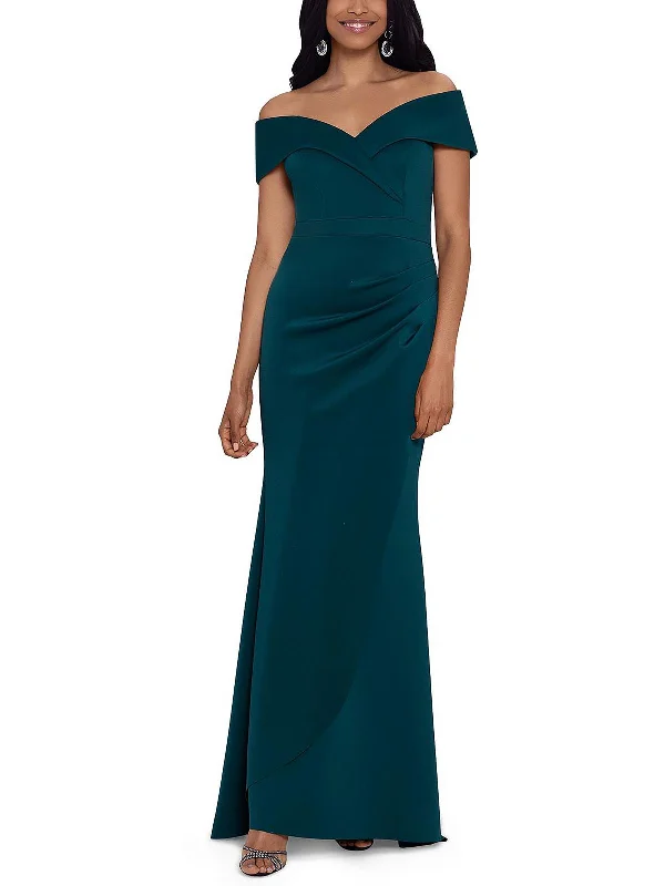 Womens Off-The-Shoulder Long Evening Dress Tunics Yoga stretchy