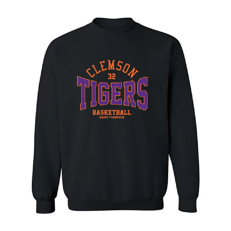 Clemson - NCAA Women's Basketball : Raven Thompson - Classic Fashion Shersey Crewneck Sweatshirt Hoodie with Full-Zip Functional Layering Clemson - NCAA Women's Basketball : Raven Thompson - Classic Fashion Shersey Crewneck Sweatshirt Hoodie with Full-Zip Functional Layering