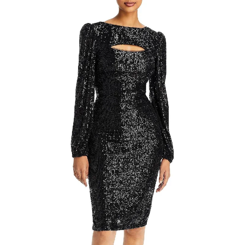 Aqua Womens Cut-Out Sequined Cocktail and Party Dress Tunics Corduroy durable
