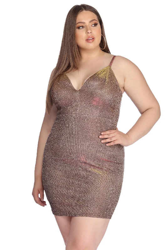 Plus Glitter Glam Party Dress Tunics Denim casual