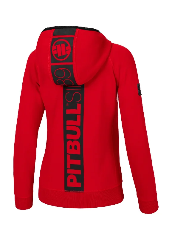 Women's zip-up hoodie Fuchsia - Red Hoodie with Back Slit Movement Comfort