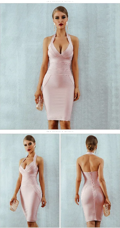 New Summer Women Bandage Dress 2022 Sexy Halter Backless Sleeveless Bodycon Clubwear Celebrity Evening Runway Party Dress Tunics Party sparkling New Summer Women Bandage Dress 2022 Sexy Halter Backless Sleeveless Bodycon Clubwear Celebrity Evening Runway Party Dress Tunics Party sparkling
