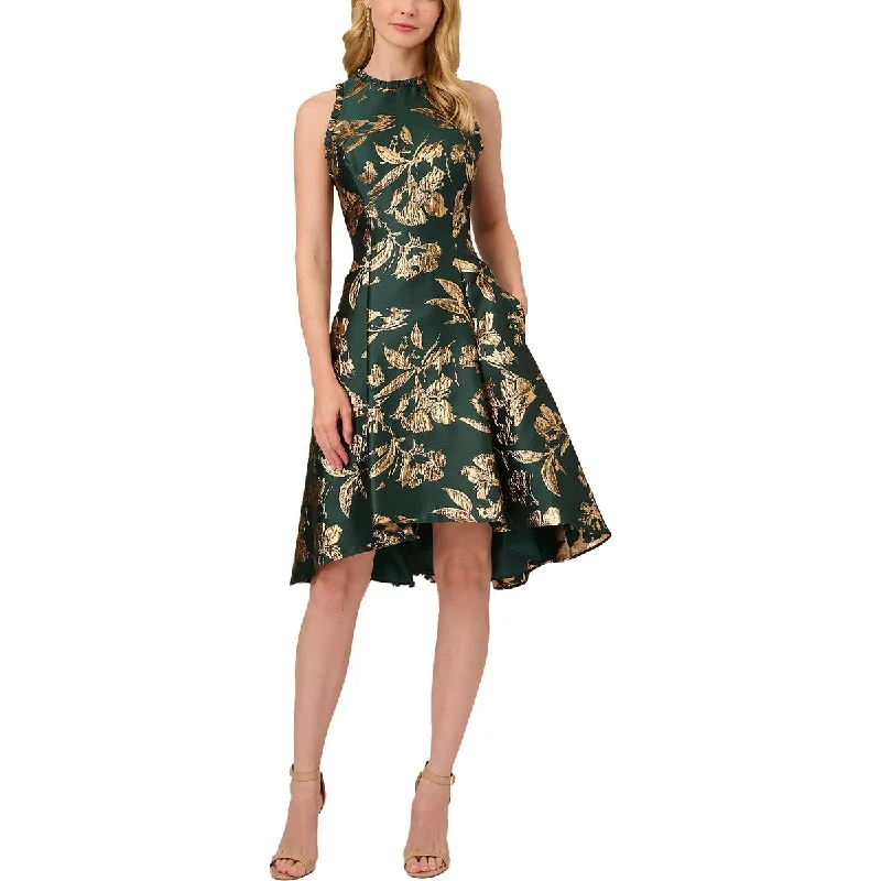 Adrianna Papell Womens Metallic  Cocktail And Party Dress Tunics Short Trendy