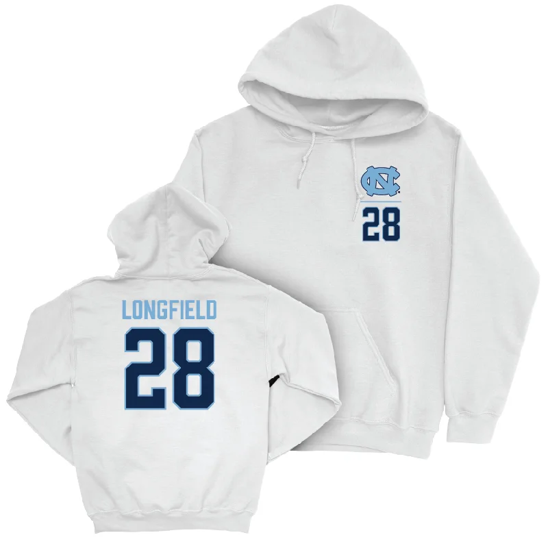 UNC Women's Lacrosse White Logo Hoodie - Molly Longfield Hoodie with Hem Fringe Bohemian Relaxed UNC Women's Lacrosse White Logo Hoodie - Molly Longfield Hoodie with Hem Fringe Bohemian Relaxed