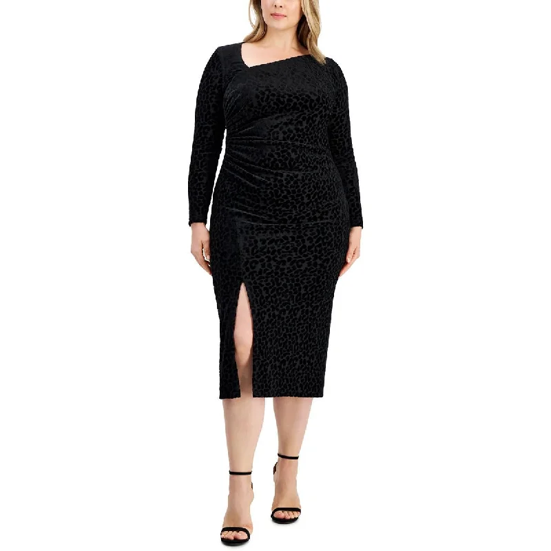 Anne Klein Womens Plus Velvet Long Cocktail And Party Dress Tunics Floral girly