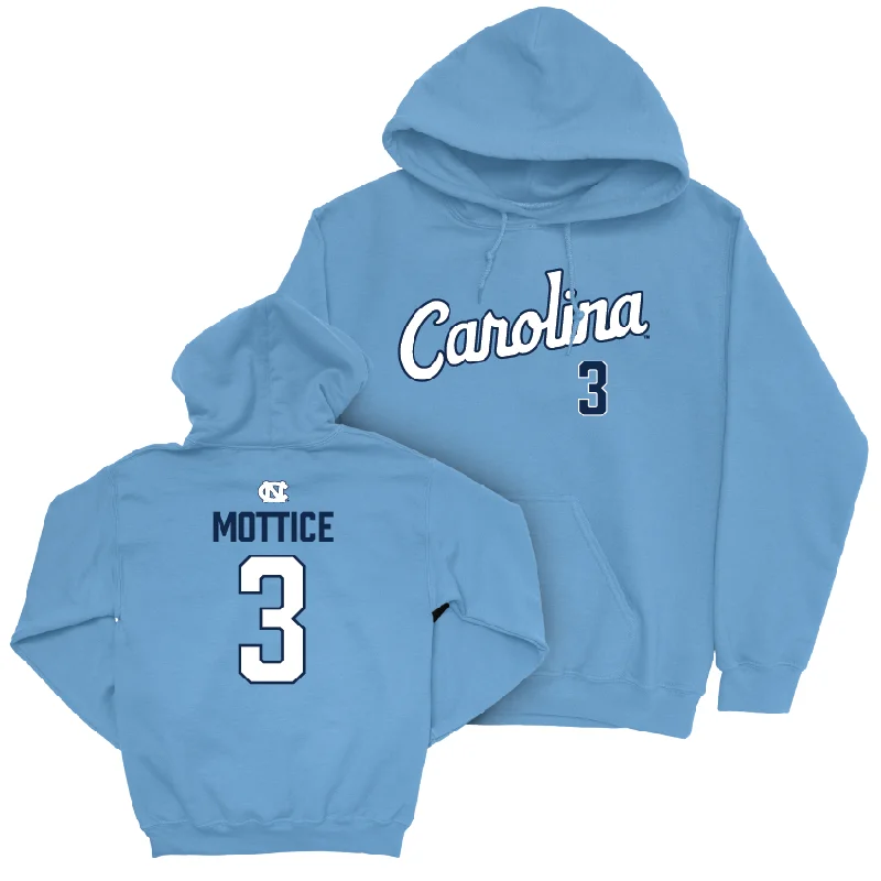 UNC Women's Lacrosse Carolina Blue Script Hoodie - Kiley Mottice Hoodie with Mock Neck Collared Structured UNC Women's Lacrosse Carolina Blue Script Hoodie - Kiley Mottice Hoodie with Mock Neck Collared Structured