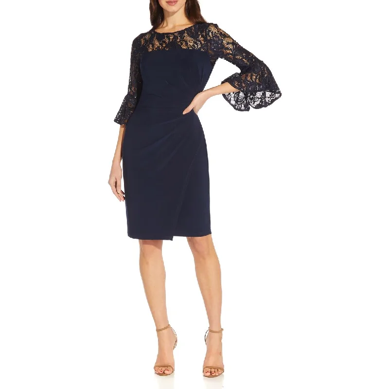 Adrianna Papell Womens Laced Knee-Length Cocktail and Party Dress Tunics Long Elegant Adrianna Papell Womens Laced Knee-Length Cocktail and Party Dress Tunics Long Elegant