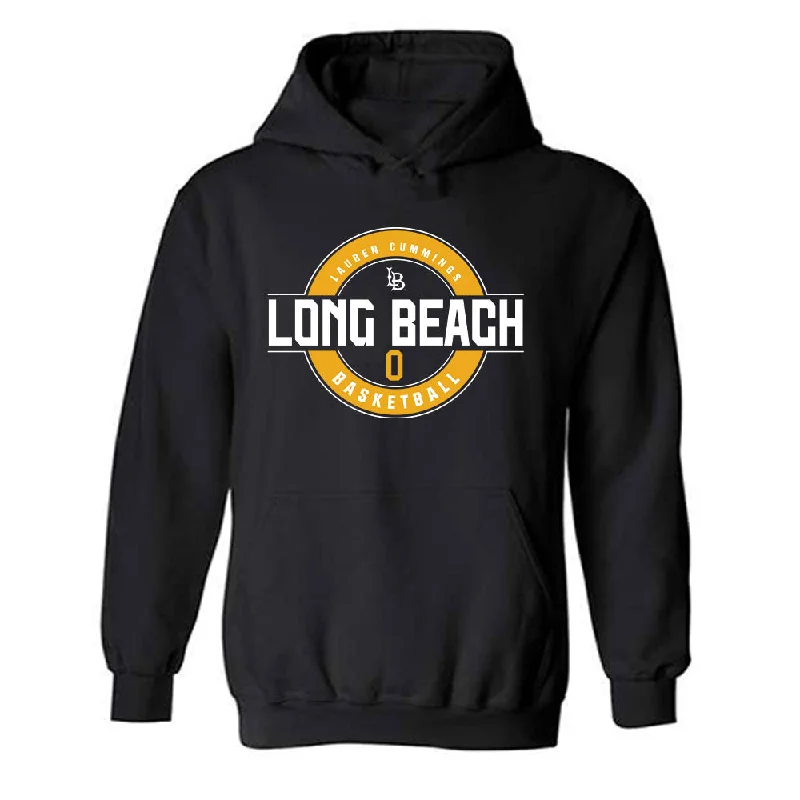 LBSU - NCAA Women's Basketball : Lauren Cummings - Classic Fashion Shersey Hooded Sweatshirt Hoodie with Exposed Zipper Edgy Industrial LBSU - NCAA Women's Basketball : Lauren Cummings - Classic Fashion Shersey Hooded Sweatshirt Hoodie with Exposed Zipper Edgy Industrial