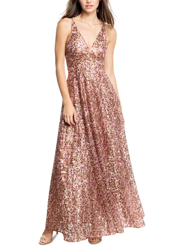 Womens Sequined Maxi Evening Dress Tunics Leisure comfortable