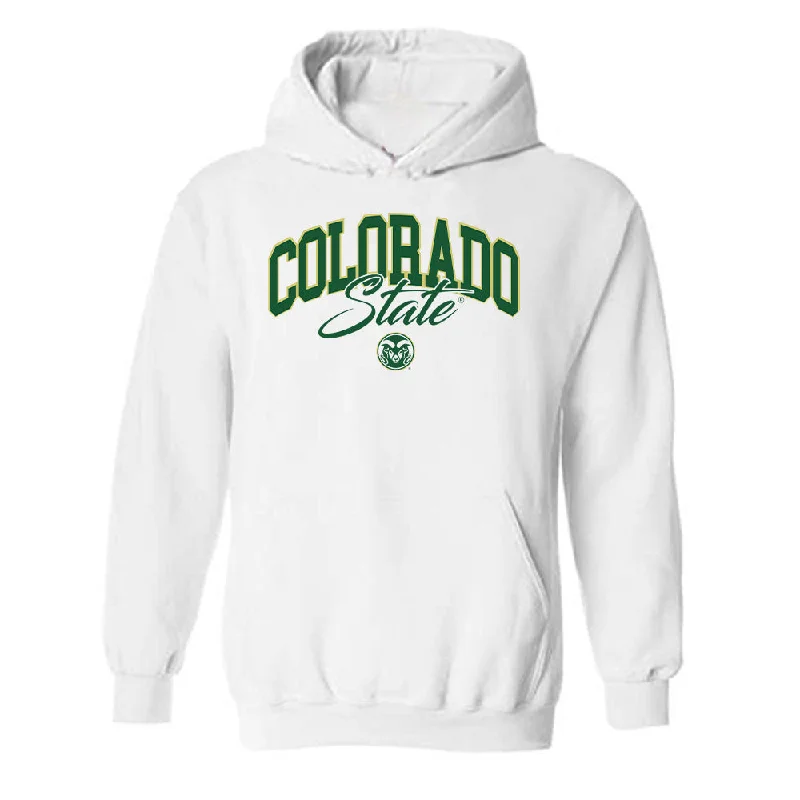 Colorado State - NCAA Women's Basketball : Emma Ronsiek - Hooded Sweatshirt Hoodie with Mock Neck Collared Structured Colorado State - NCAA Women's Basketball : Emma Ronsiek - Hooded Sweatshirt Hoodie with Mock Neck Collared Structured