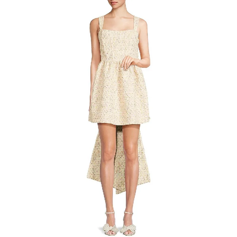 Avec Les Filles Womens Tweed Mini Cocktail And Party Dress Tunics Vintage classic