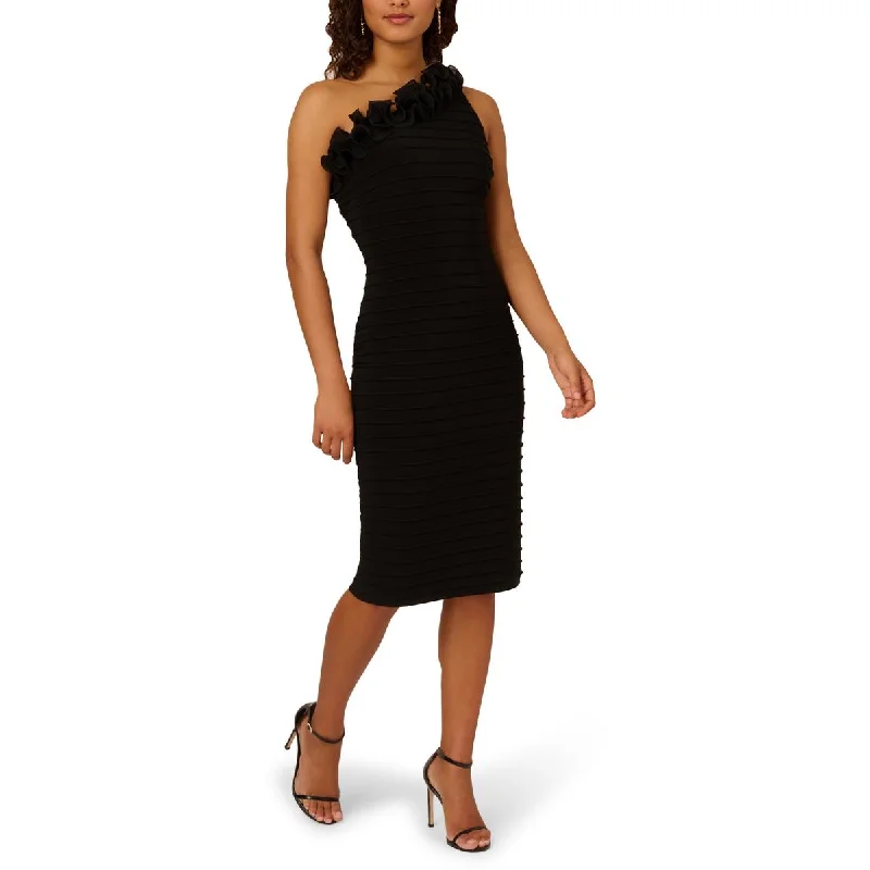 Adrianna Papell Womens One Shoulder Ruffle Neck Cocktail And Party Dress Tunics Fleece cozy Adrianna Papell Womens One Shoulder Ruffle Neck Cocktail And Party Dress Tunics Fleece cozy