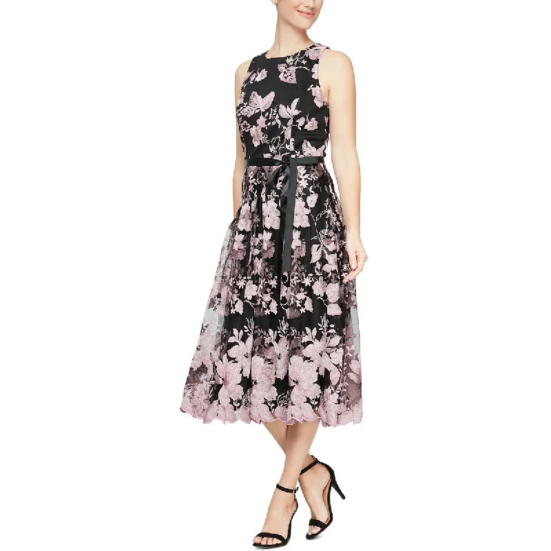 Alex Evenings Womens Mesh Mid Calf Cocktail And Party Dress Tunics Cozy soft