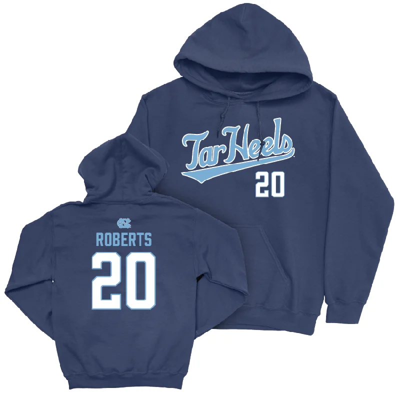 UNC Women's Lacrosse Navy Script Hoodie - Avery Roberts Cotton Hoodie Fleece Lining Warmth UNC Women's Lacrosse Navy Script Hoodie - Avery Roberts Cotton Hoodie Fleece Lining Warmth