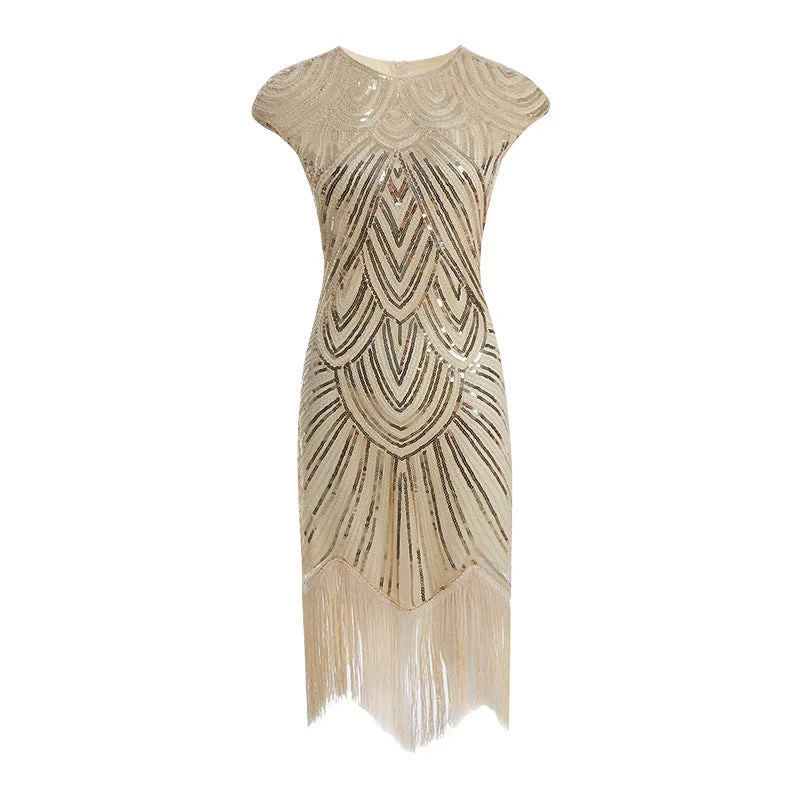 Vintage 1920s sequins evening gowns party dress dancewear dress | Retro sleevesless midi dress A-Line Day Work Vintage 1920s sequins evening gowns party dress dancewear dress | Retro sleevesless midi dress A-Line Day Work