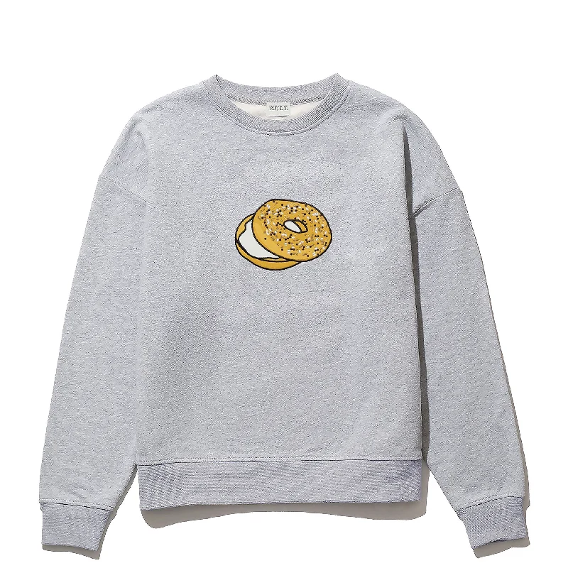 The Oversized Bagel Sweatshirt - Heather Grey Graphic Hoodie Design Print