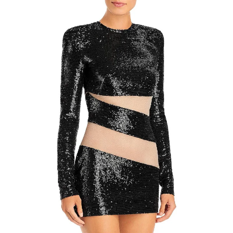 Bronx And Banco Womens Elise Sequined Illusion Cocktail and Party Dress Tunics Silk luxurious Bronx And Banco Womens Elise Sequined Illusion Cocktail and Party Dress Tunics Silk luxurious